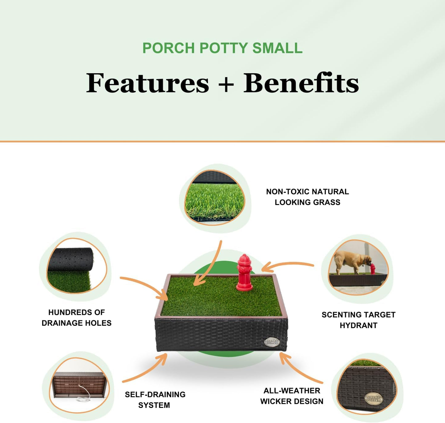 Small - Self-Draining Dog Potty Tray with Premium Synthetic Grass Pads - Dog Grass Pad with Tray - Puppy Pee Pads Washable - 4X2 Ft