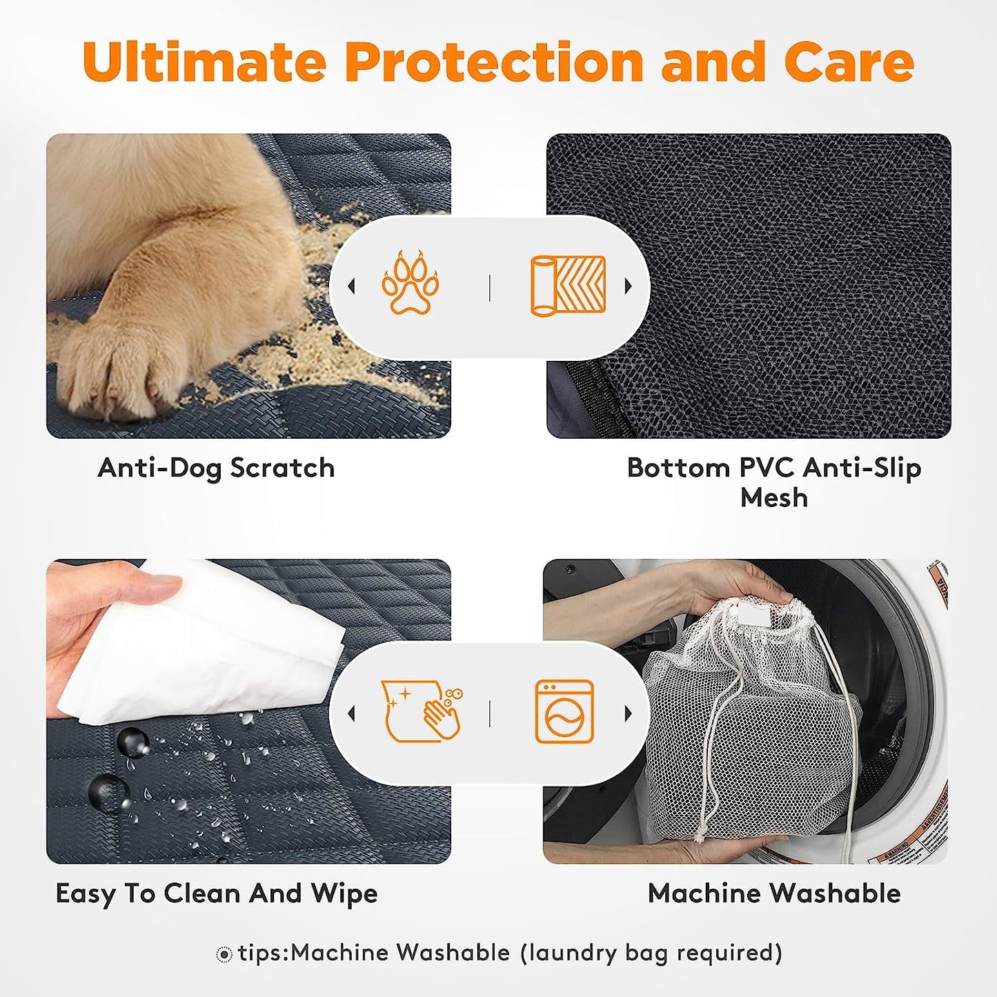 Pet Dog Car Seat Cover for Back Seat Car Seat Waterproof Protector, with Pet Dogs Seat Belts, High Heat Resistant Nonslip Back Seat Cover for Dogs Kids, Universal Size Fits Cars, Trucks, SUV