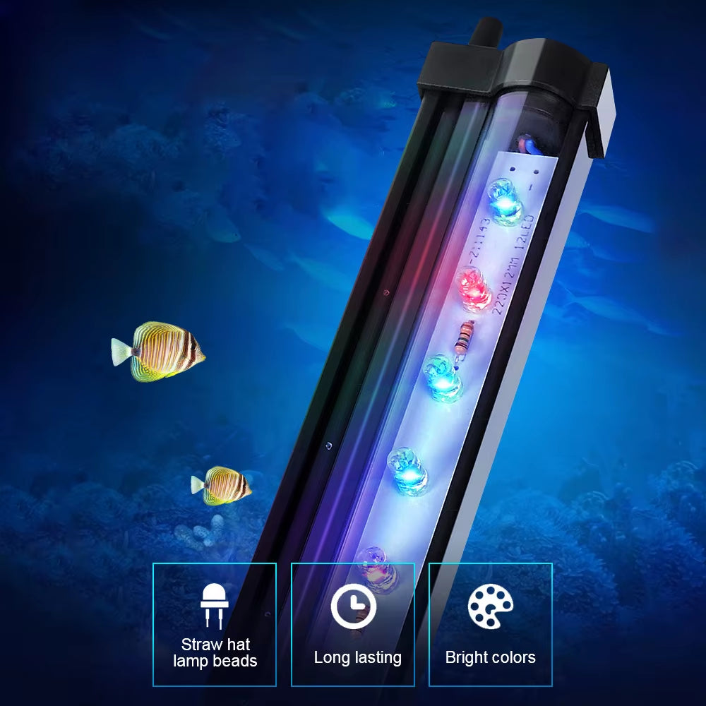 GlowWave LED Bubble Strip – Waterproof Aquarium Light with Mesmerizing Colors