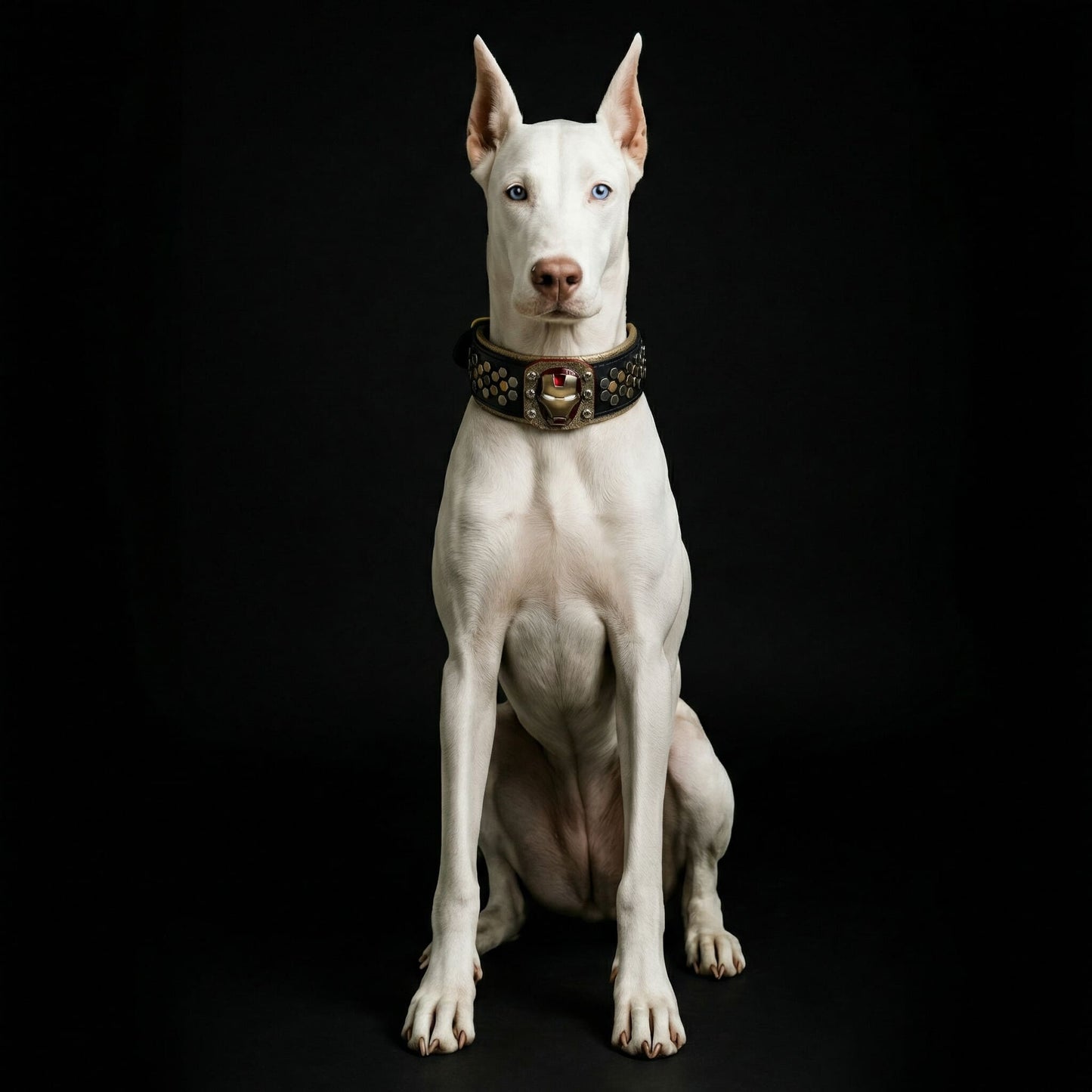 Luxury Studded Leather Dog Collar — Handcrafted European Full-Grain Leather