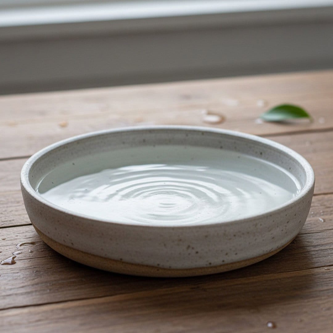 Marbled Ceramic Bowl — Grey & White