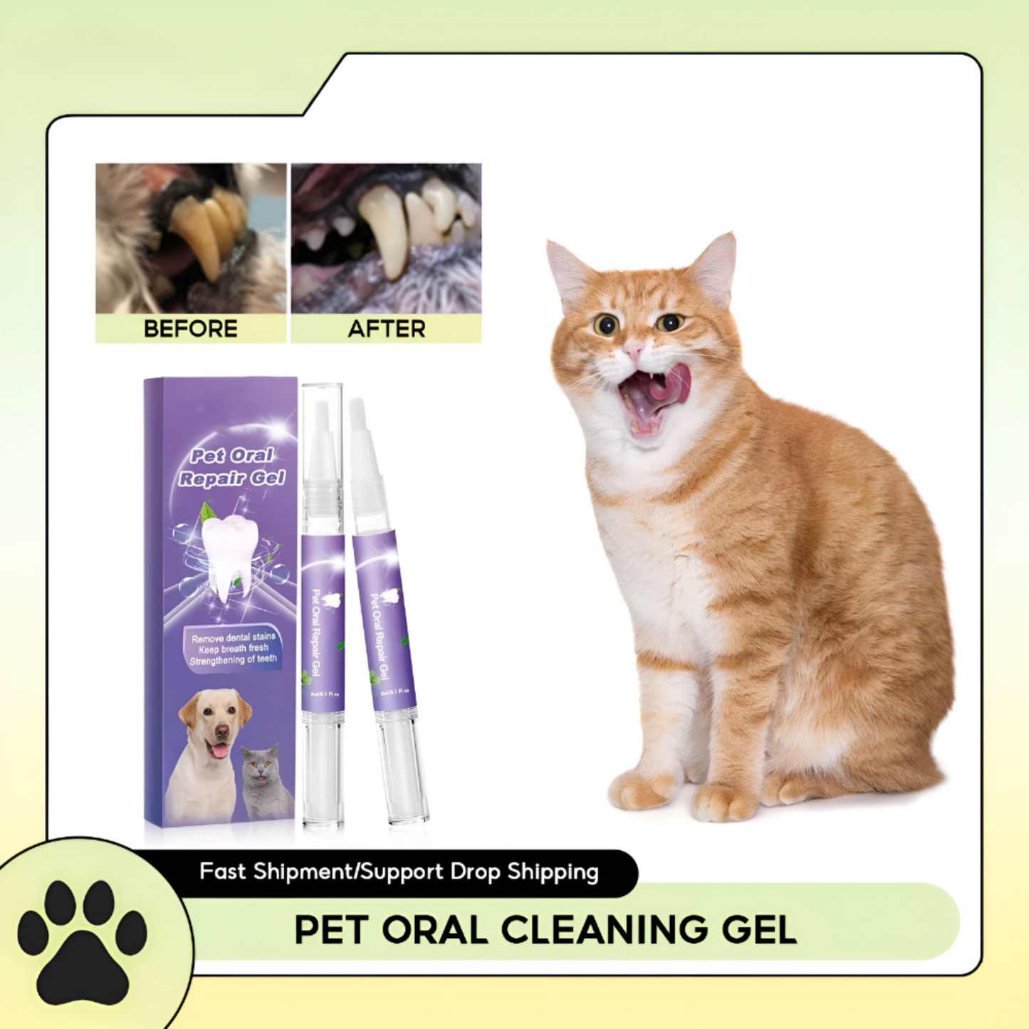 FreshPaws™ Pet Oral Repair Gel – The Ultimate Smile Saver for Cats & Dogs