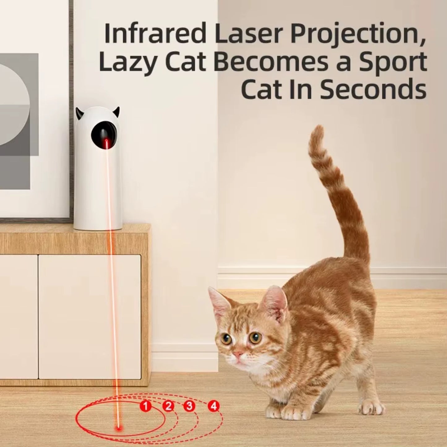 Automatic Cat Toys Interactive Smart Teasing Pet LED Laser Indoor Cat Toy Accessories Handheld Electronic Cat Toy Dog