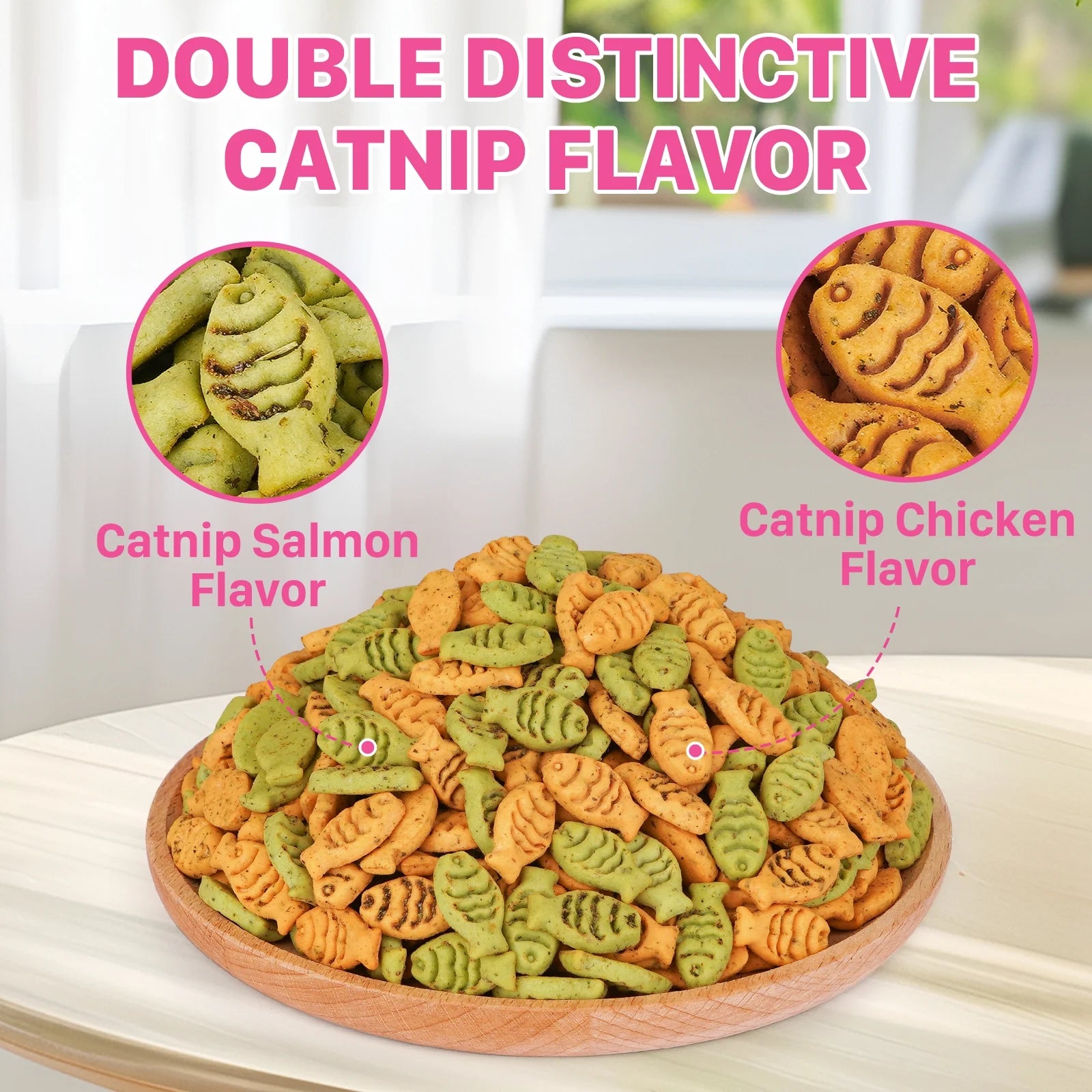 Catnip Biscuit Chicken & Salmon Flavor Cat Treats, 16 Oz