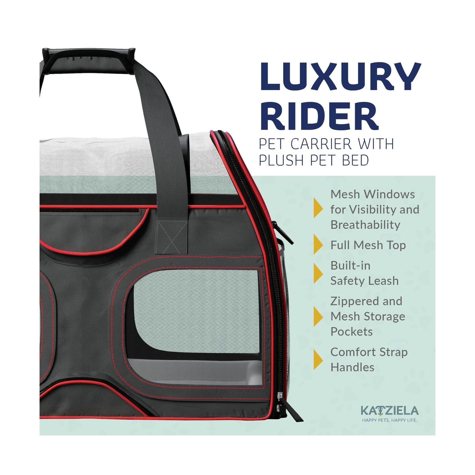 Katziela Pet Carrier - Airline Approved - TSA Approved Pet Carrier for Small ...
