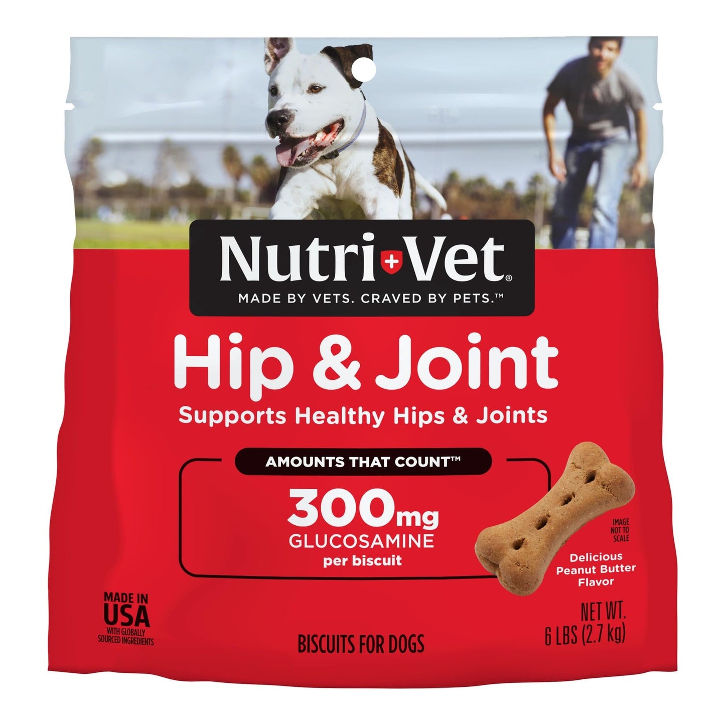 Nutri-Vet Hip & Joint Biscuits for Dogs, Peanut Butter Flavor (6 Lb) (13662-1)