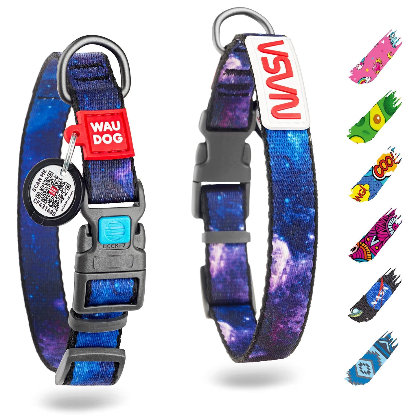 Nylon Dog Collar Adjustable for Small Medium Dogs 916 in Neck X 4/5 in NASA