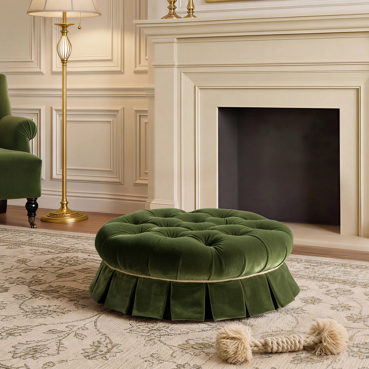 Roquefort Tufted Velvet Dog Lounge — premium dog lounge image 1