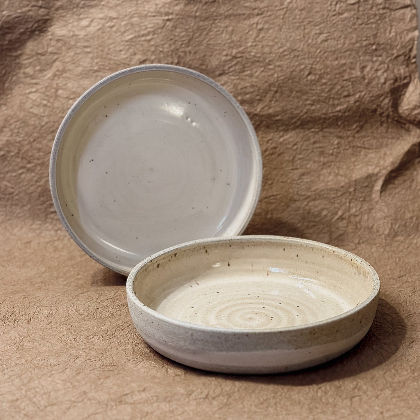 Marbled Ceramic Bowl — Grey & White