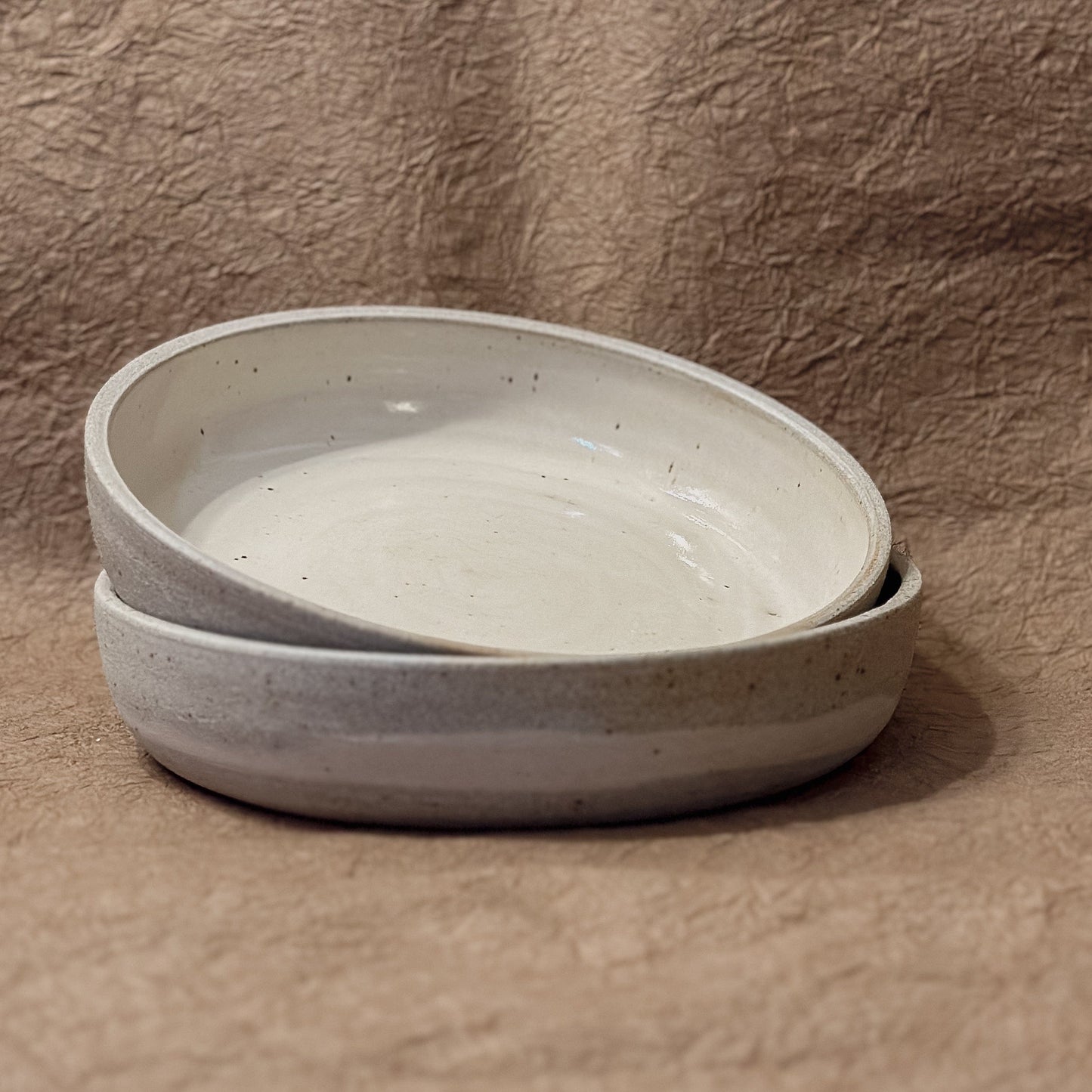 Marbled Ceramic Bowl — Grey & White