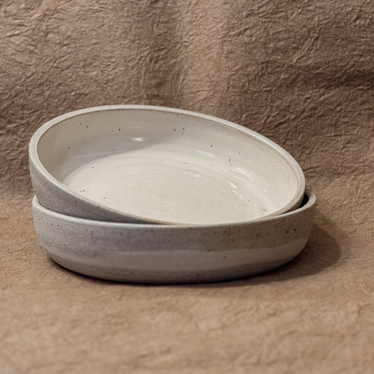 Marbled Ceramic Bowl — Grey & White