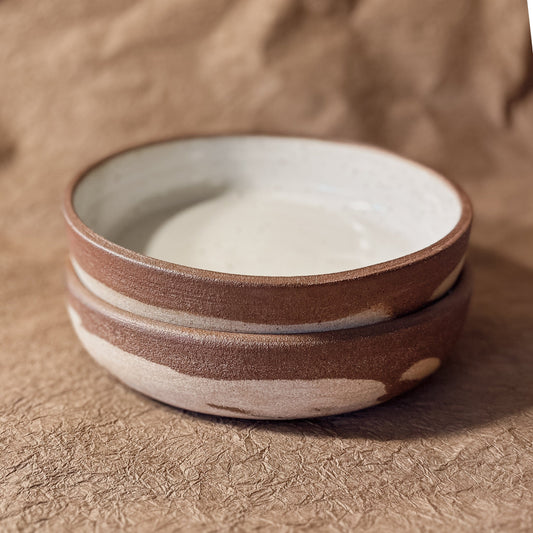Marbled Ceramic Bowl – Brown & White