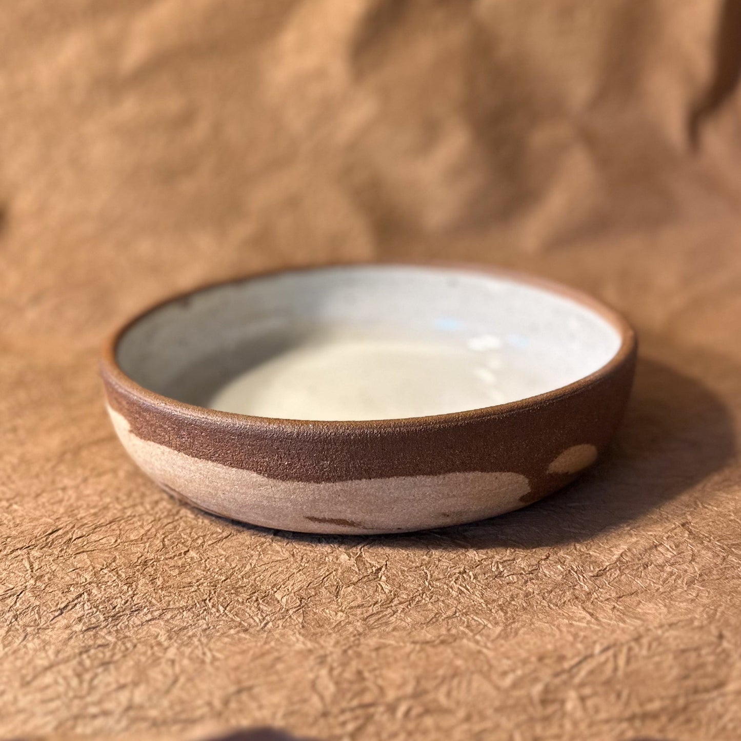 Marbled Ceramic Bowl – Brown & White