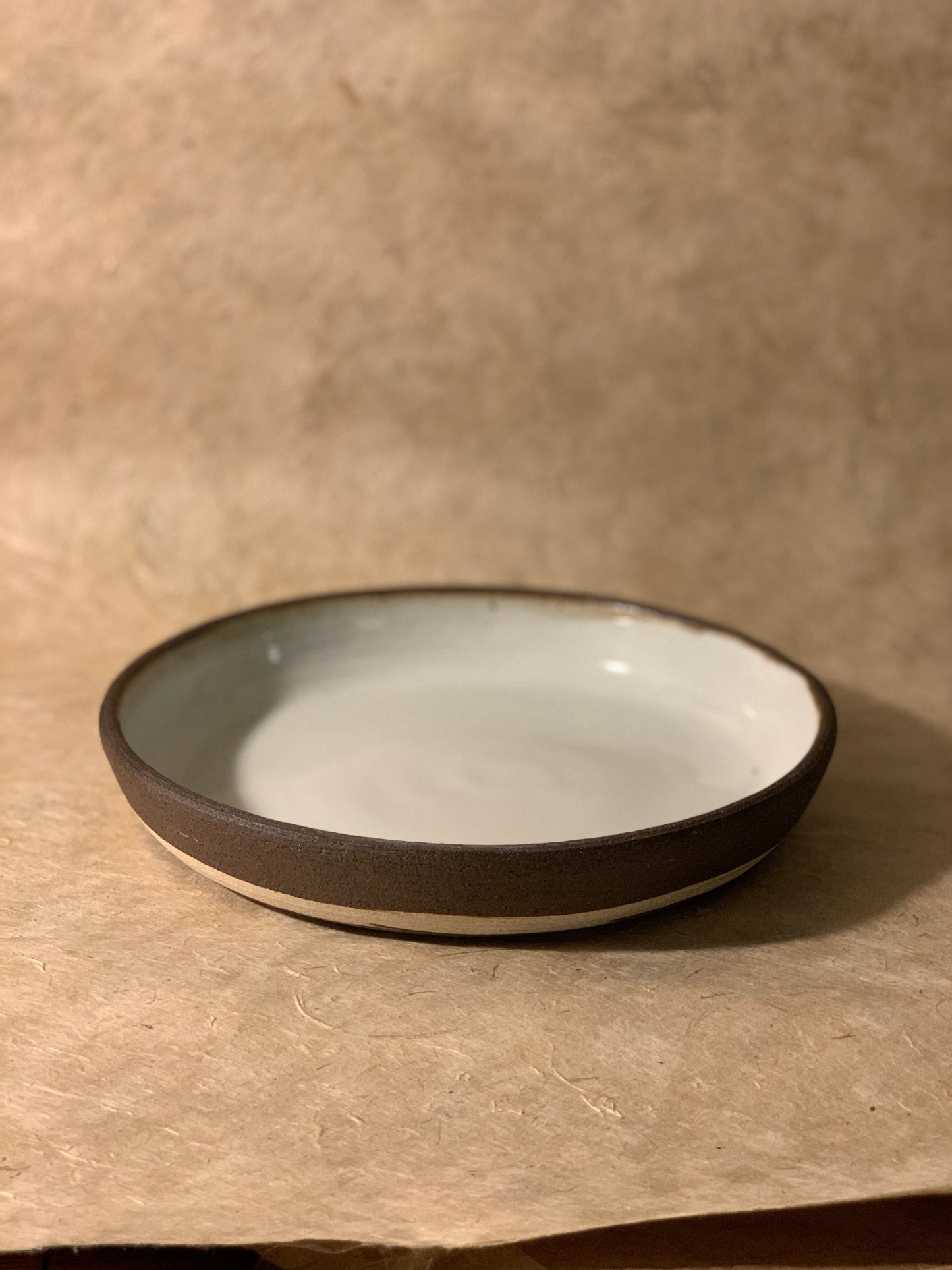 Marbled Ceramic Bowl — Dark Brown & White