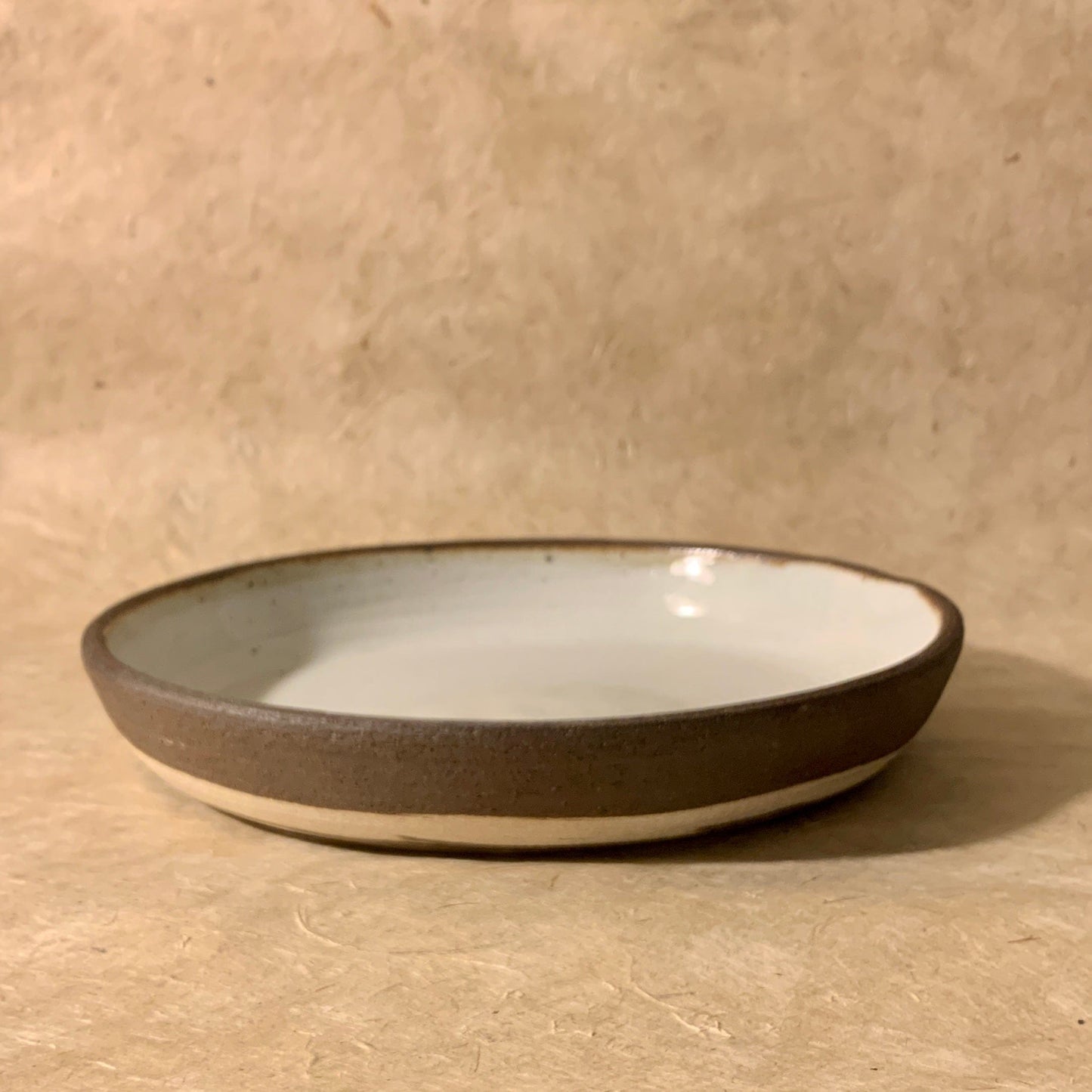 Marbled Ceramic Bowl — Dark Brown & White