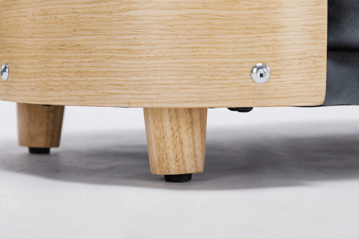 Natural bentwood frame and solid wood leg detail of The Scandi Lounge