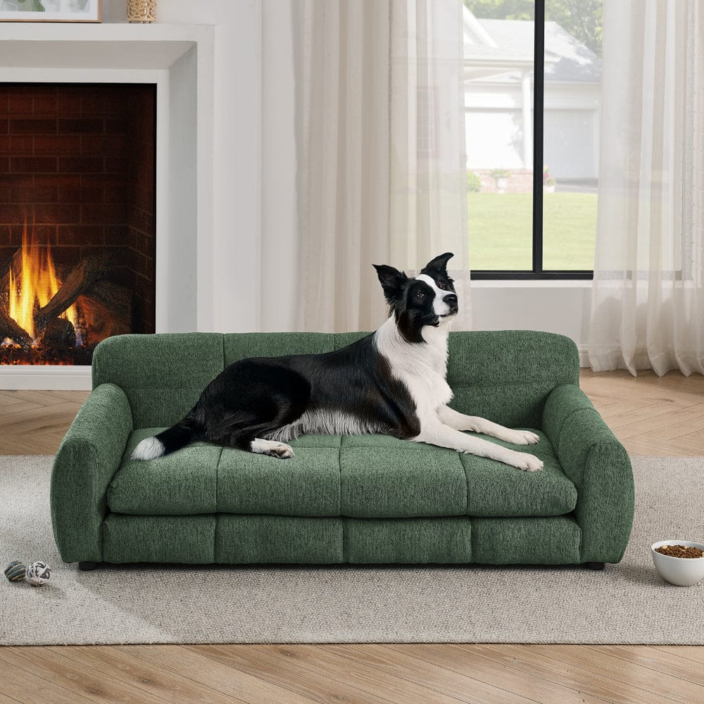 Oversized Olive Dog Sofa – Deep Rest for Larger Dogs
