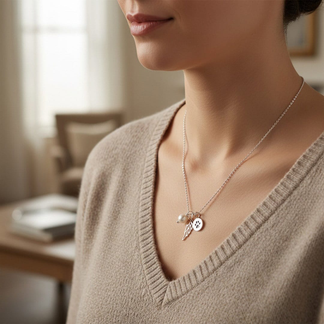 Angel Wing Memorial Necklace