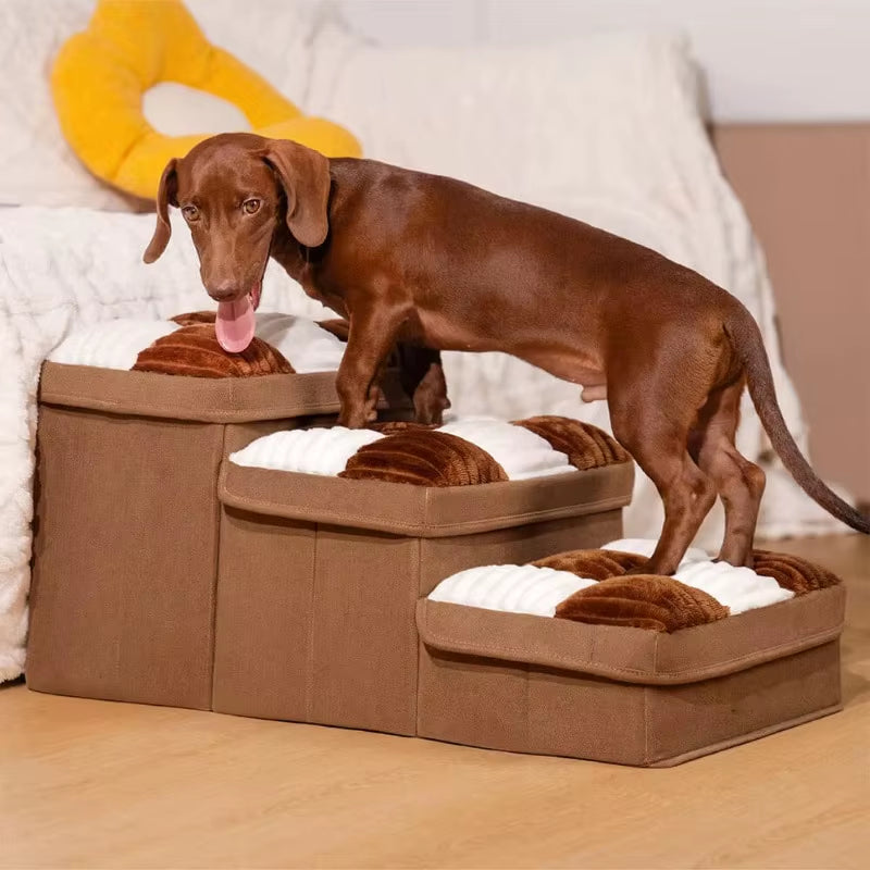 Chessboard Plaid Handcrafted Dog Stairs – Foldable, Functional & Fabulous