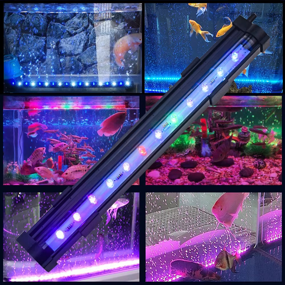 GlowWave LED Bubble Strip – Waterproof Aquarium Light with Mesmerizing Colors