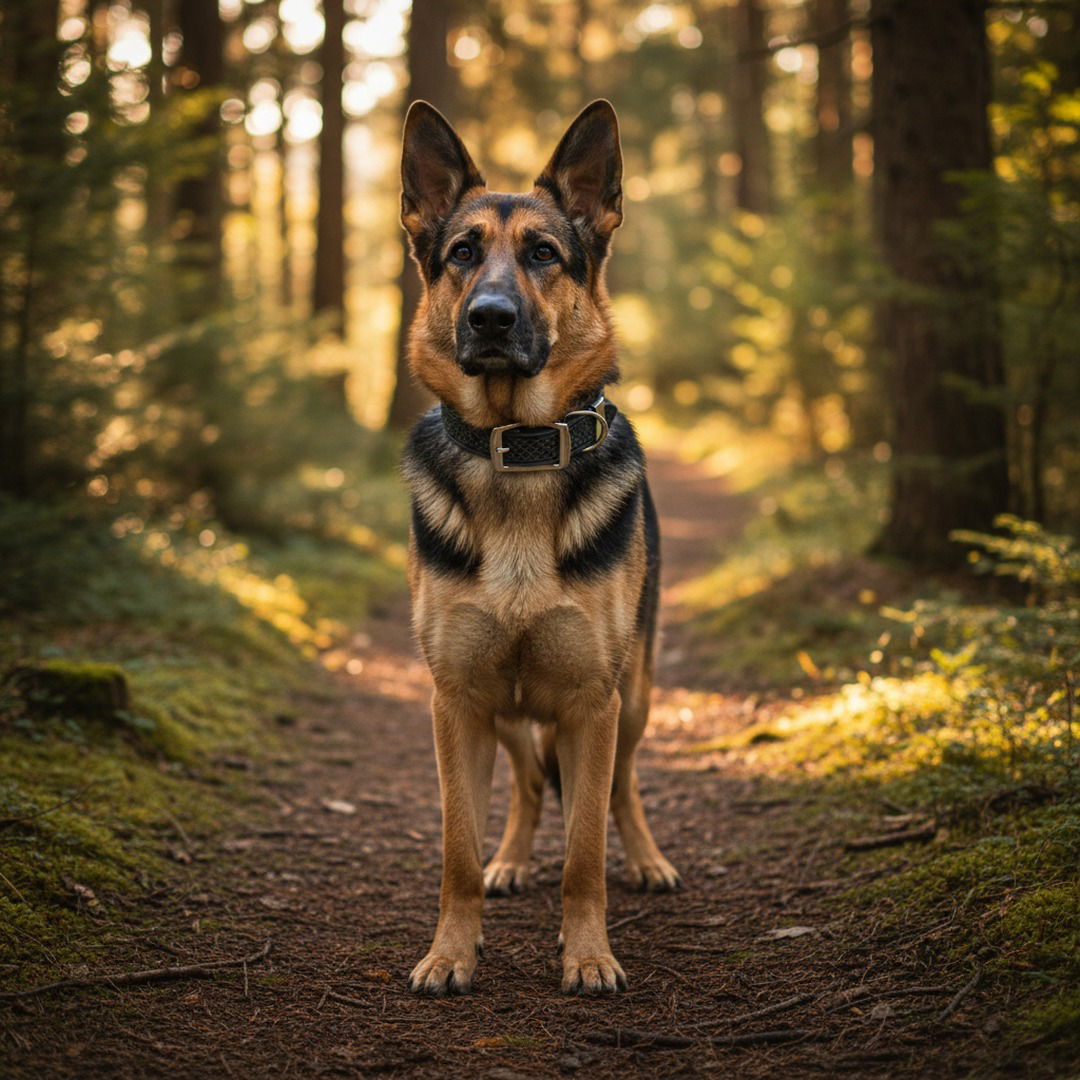 Celtic Double Buckle Leather Dog Collar — Engraved Heritage Leather Collar