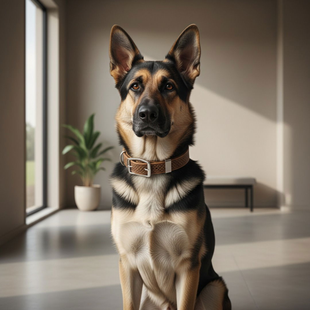 Celtic Double Buckle Leather Dog Collar — Engraved Heritage Leather Collar