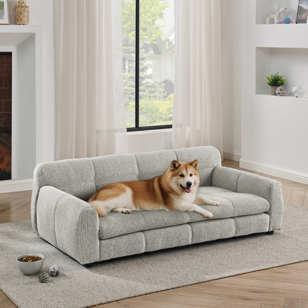 Cove Oversized Dog Lounge — Beige upholstery, dog lounge photo