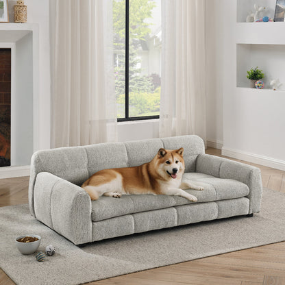 Cove Oversized Dog Lounge — Beige upholstery, dog lounge photo