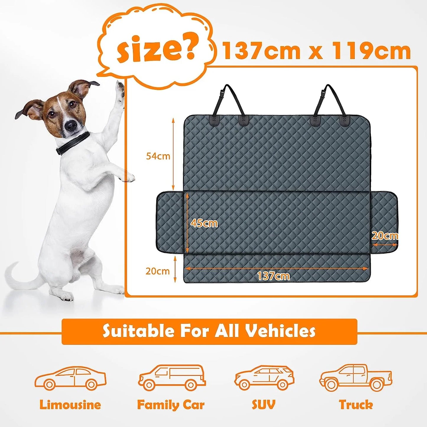 Pet Dog Car Seat Cover for Back Seat Car Seat Waterproof Protector, with Pet Dogs Seat Belts, High Heat Resistant Nonslip Back Seat Cover for Dogs Kids, Universal Size Fits Cars, Trucks, SUV