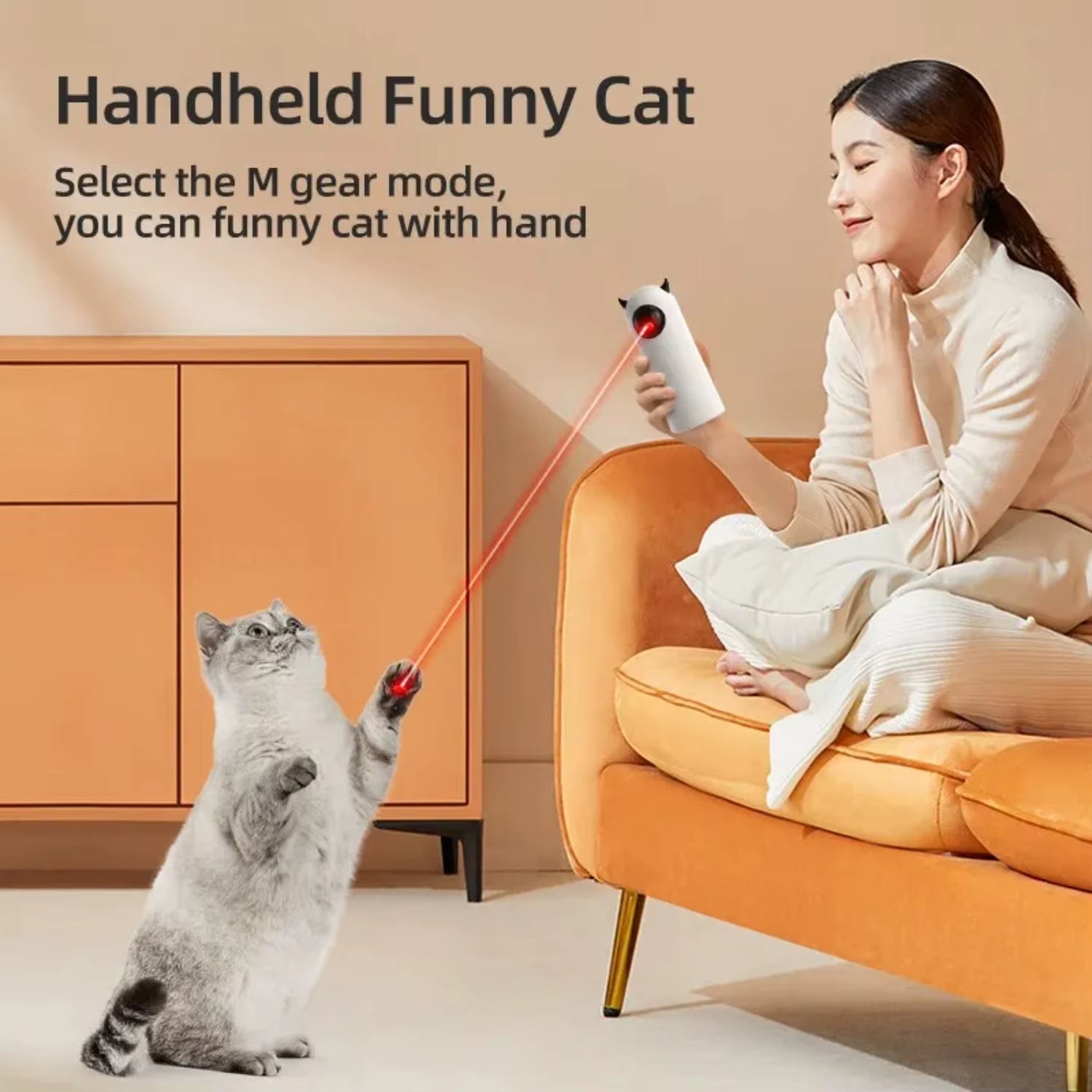 Automatic Cat Toys Interactive Smart Teasing Pet LED Laser Indoor Cat Toy Accessories Handheld Electronic Cat Toy Dog