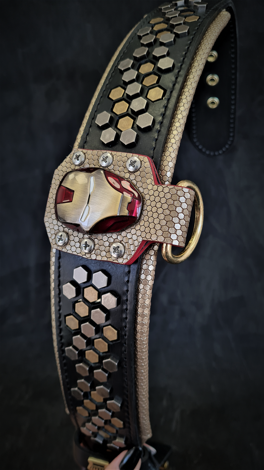 Luxury Studded Leather Dog Collar — Handcrafted European Full-Grain Leather