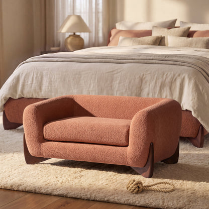 Alpine Chenille Dog Lounge — Orange upholstery, dog lounge photo