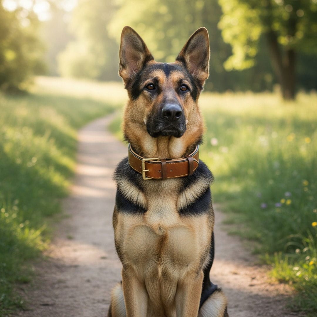 Padded Full-Grain Leather Collar – Reinforced Comfort