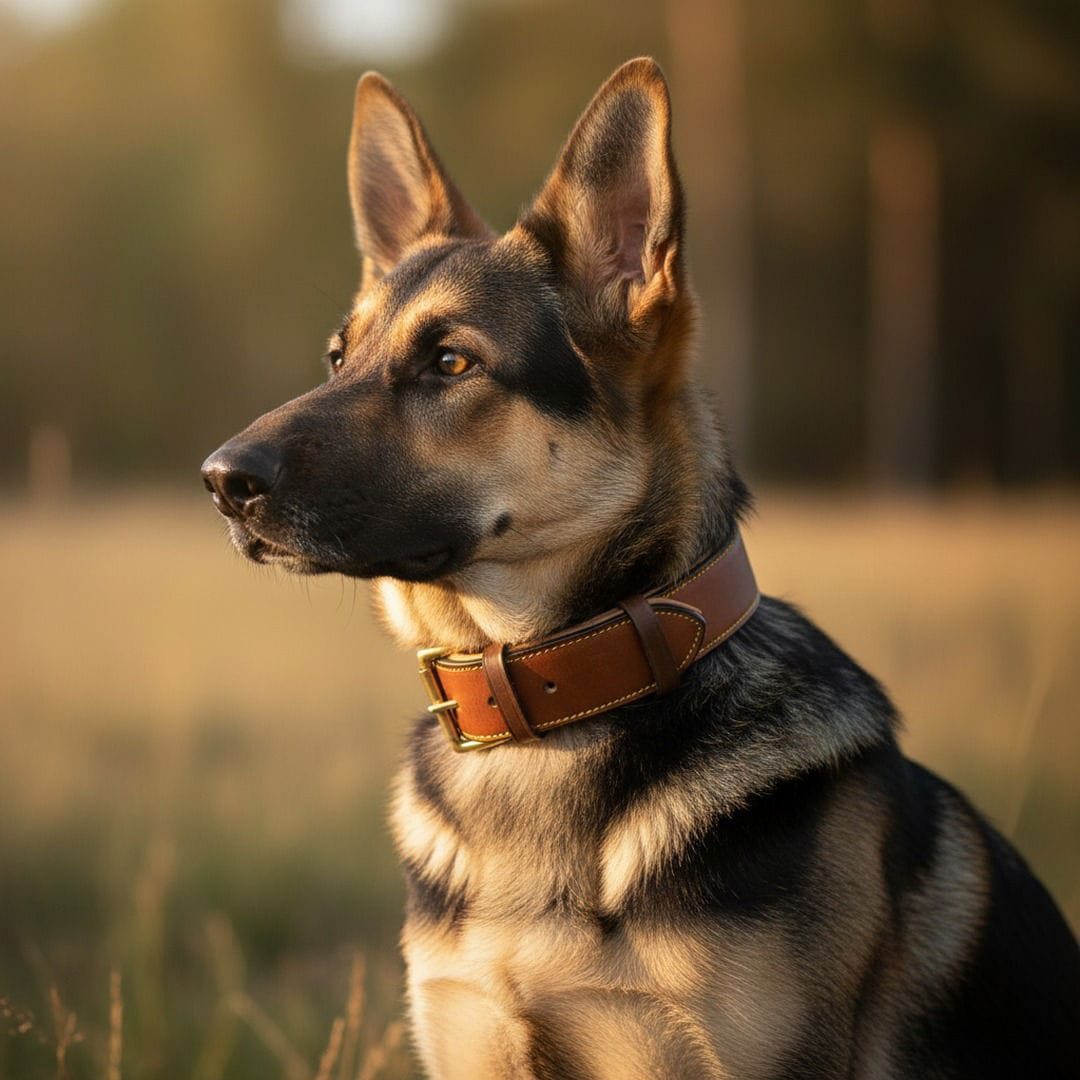 Padded Full-Grain Leather Collar – Reinforced Comfort