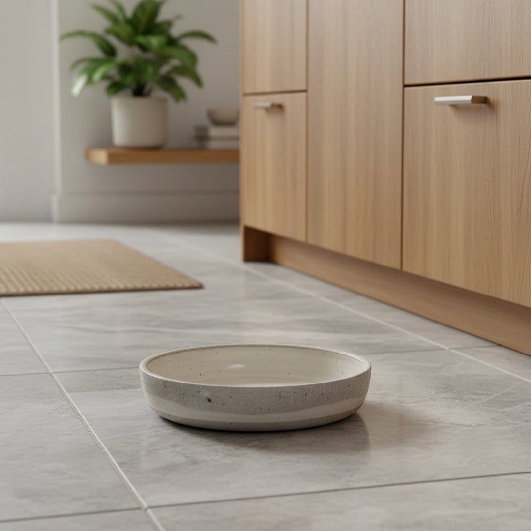 Marbled Ceramic Bowl — Grey & White