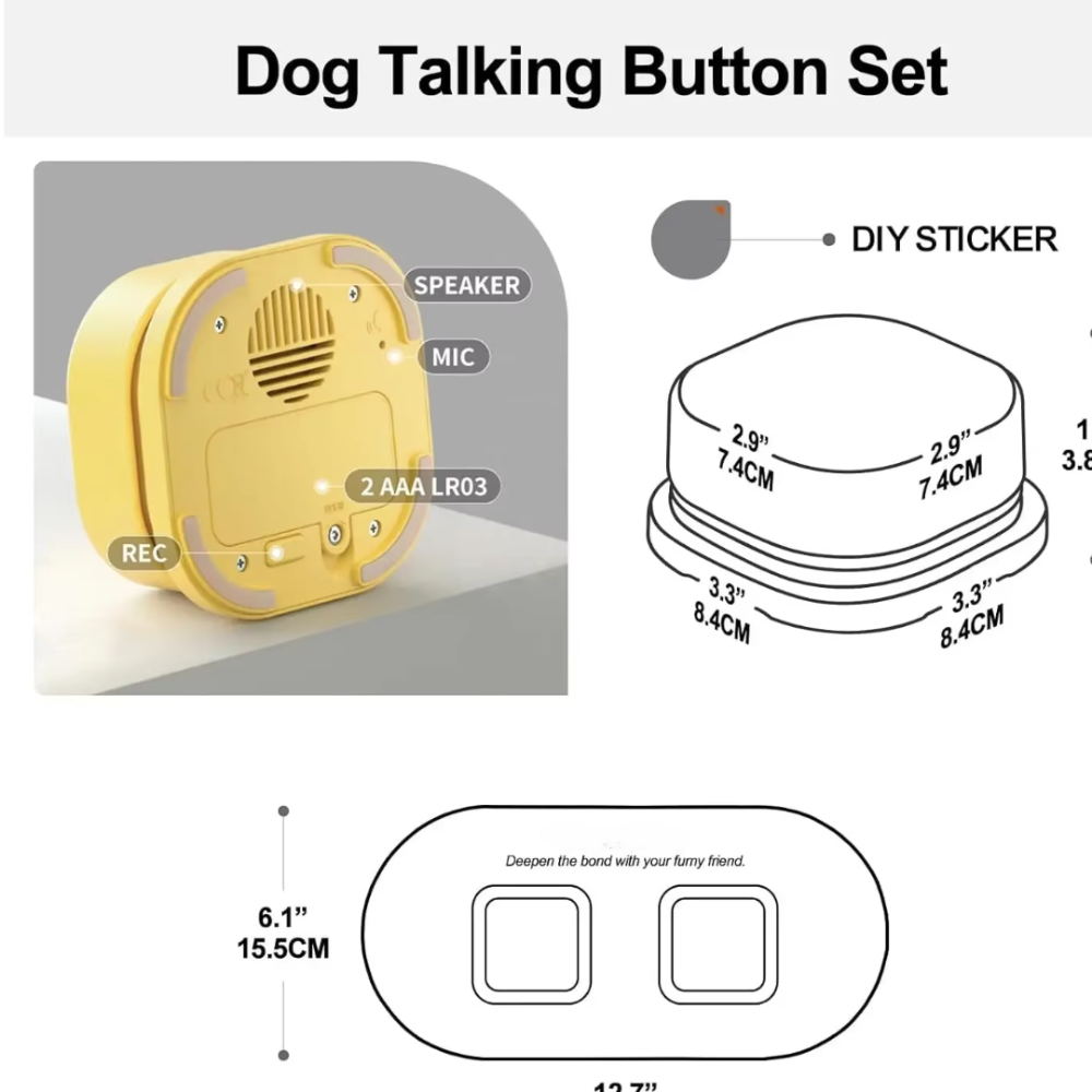 TalkiPaws Smart Button Set – Teach Your Pet to Speak with a Paw