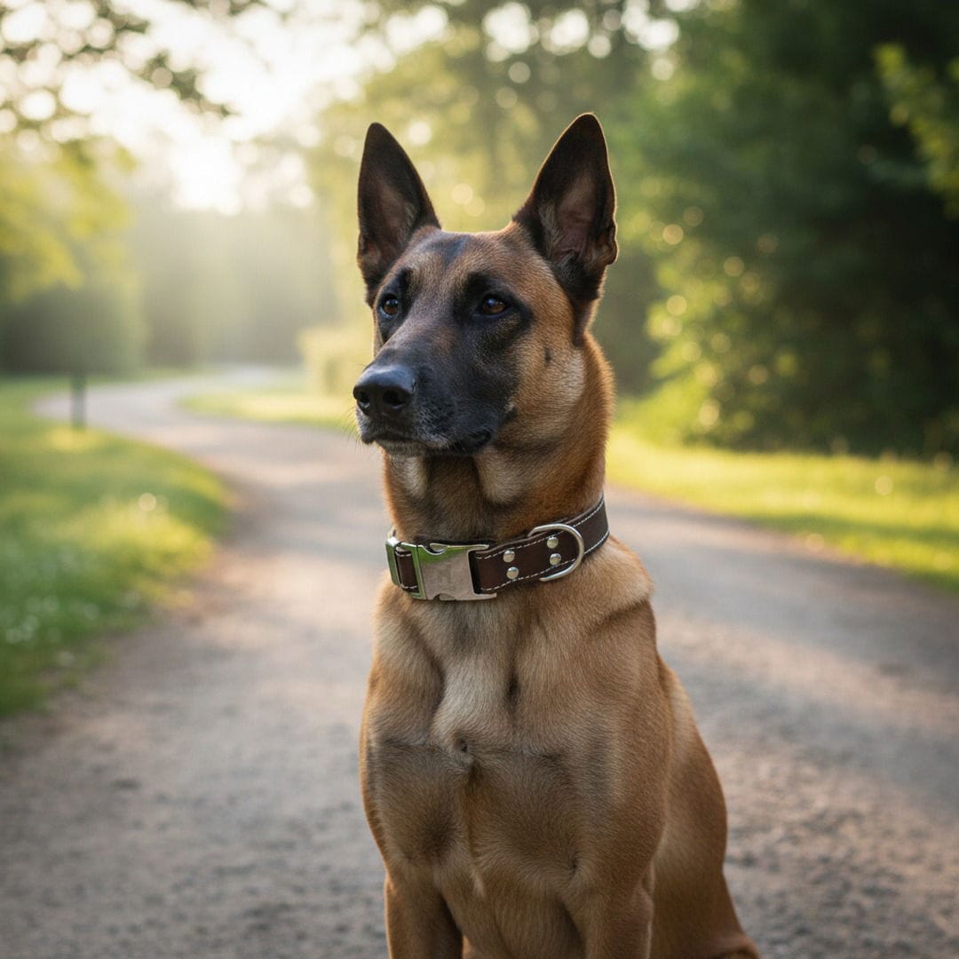 Chocolate Quick-Release Leather Collar