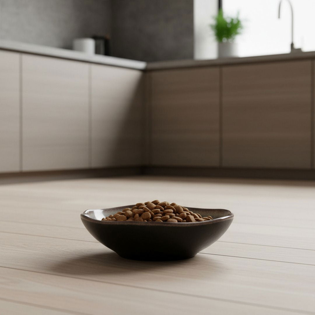 Tourmaline Stoneware Feeding Bowl — Weighted Minimalist Pet Bowl