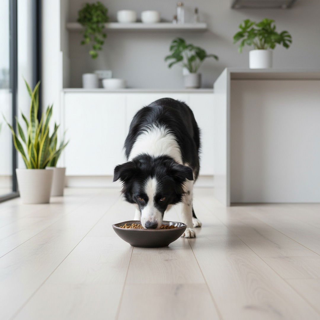 Tourmaline Stoneware Feeding Bowl — Weighted Minimalist Pet Bowl