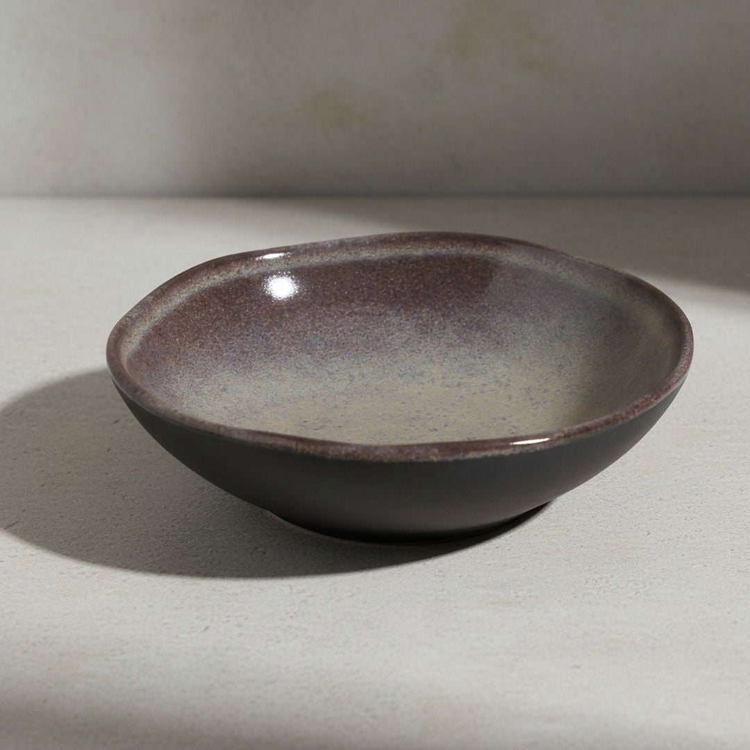 Tourmaline Stoneware Feeding Bowl — Weighted Minimalist Pet Bowl