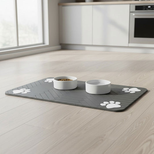 Waterproof Pet Feeding Mat — Non-Slip Silicone Spill Guard for Dog Bowls