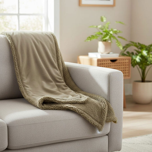 Waterproof Sherpa Dog Lounge Throw — Reversible Protective Pet Blanket