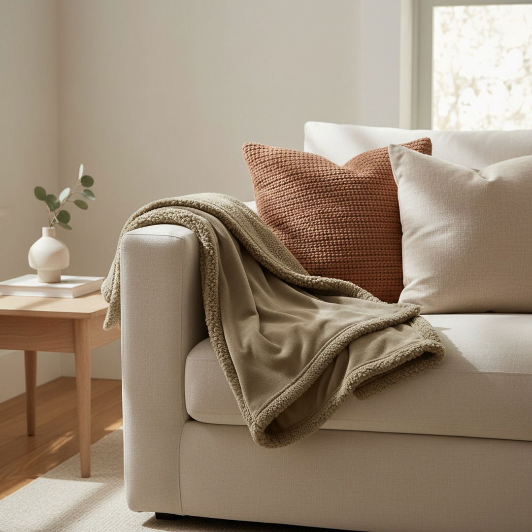 Waterproof Sherpa Dog Lounge Throw — Reversible Protective Pet Blanket