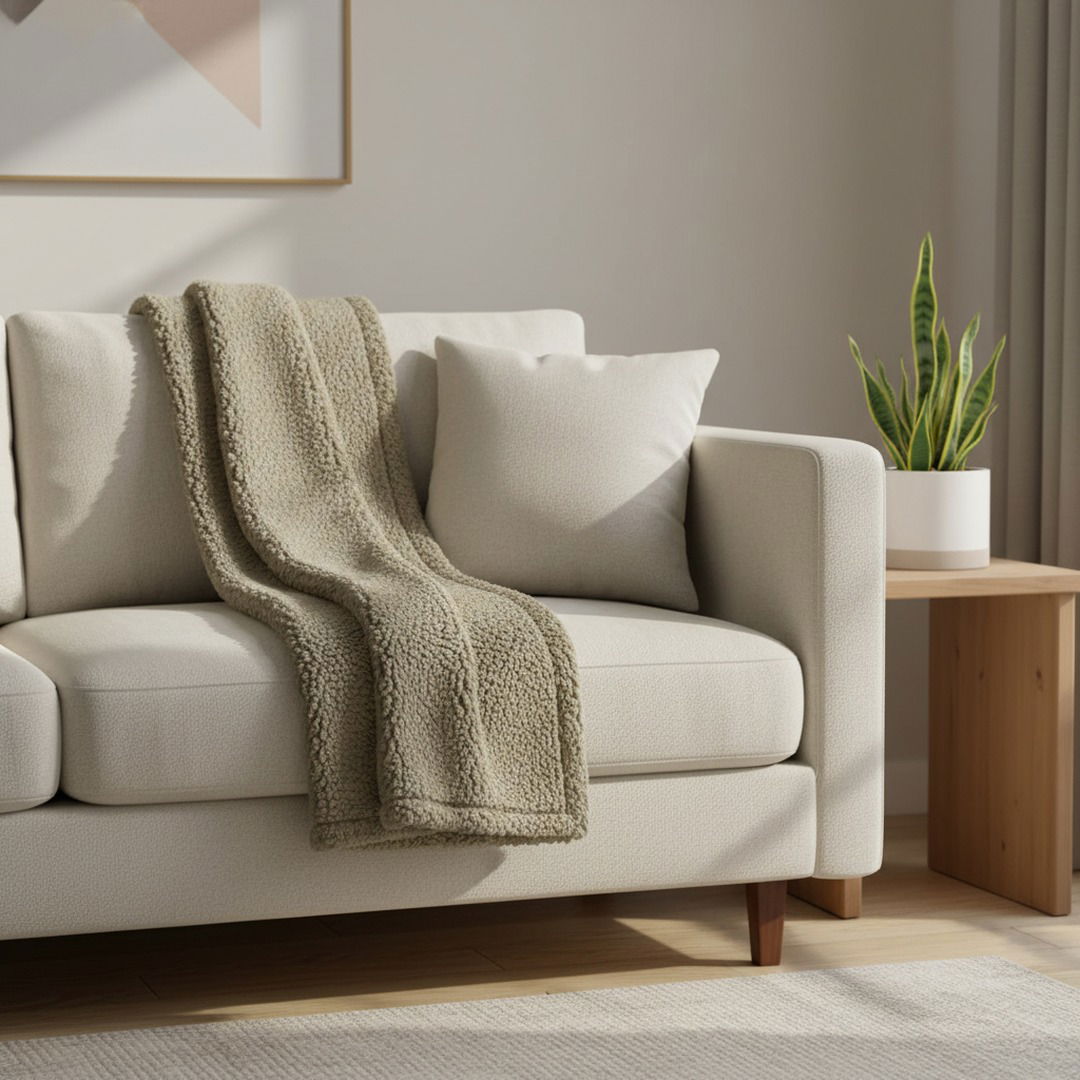 Waterproof Sherpa Dog Lounge Throw — Reversible Protective Pet Blanket